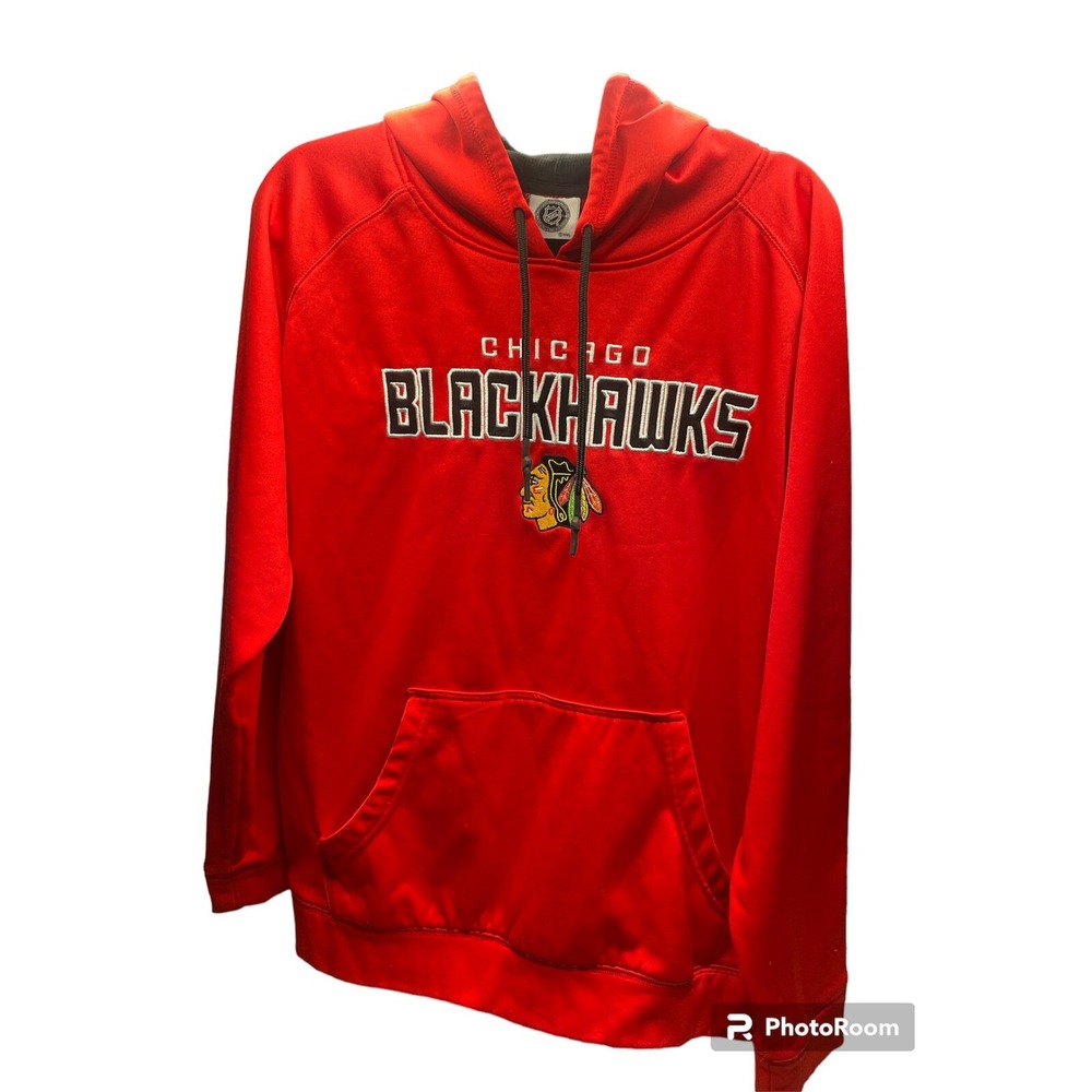Chicago‎ Blackhawks NHL Hoodie Sweatshirt Levelwear Red Logo Men's Large